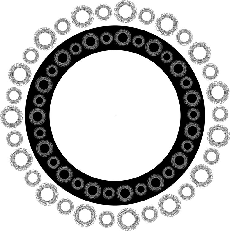 Vettore cornice rotonda ornamentale per disegni circolo astratto decorativo elemento elegante per la stampa di carte