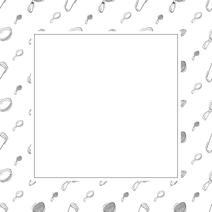 Vettore cornice utensili da cucina scarabocchi utensili di cucina cornice quadrata sfondo cucina