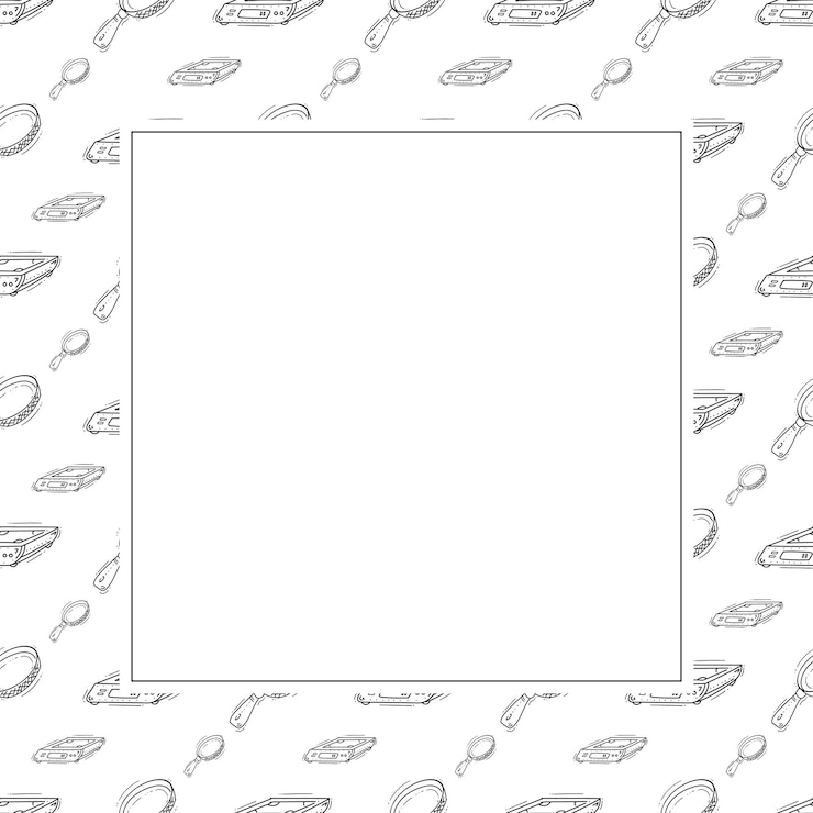Vettore cornice utensili da cucina scarabocchi utensili di cucina cornice quadrata sfondo cucina