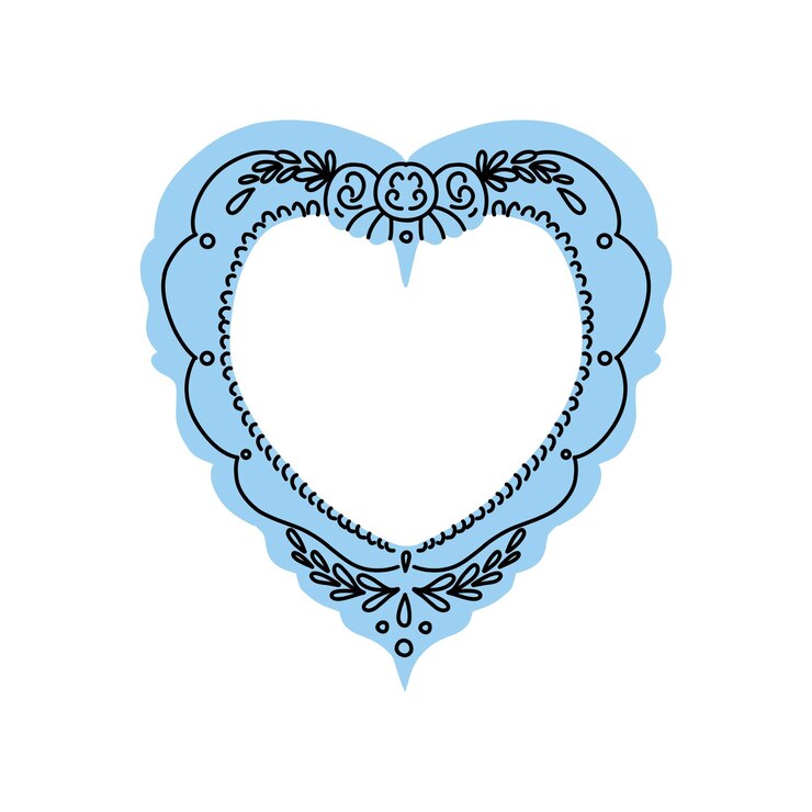Vettore cornice vintage confine di immagini vari elementi decorativi isolati a forma di cuore in stile doodle