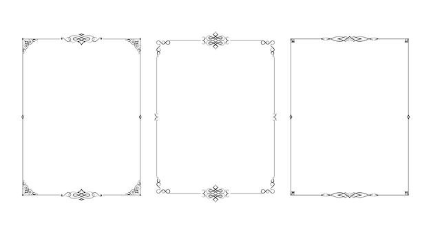 Cornici vettoriali nere su sfondo bianco