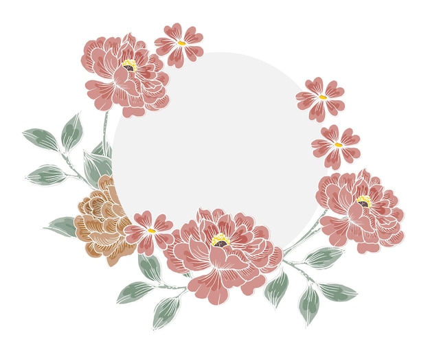 Corona di batik vintage rosa disegnata a mano
