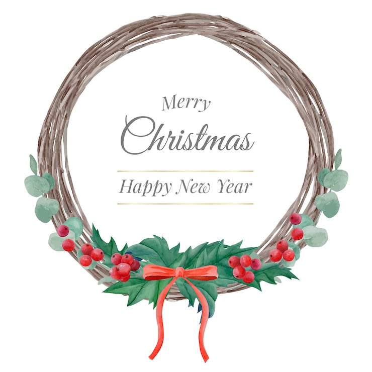 Corona di Natale dell'acquerello