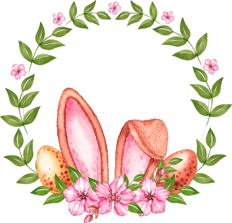Vettore corona di pasqua dell'acquerello su sfondo bianco