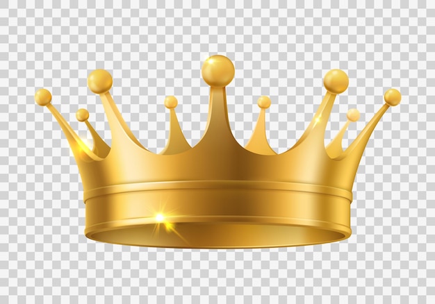 Corona lucida dorata realistica del re o della regina