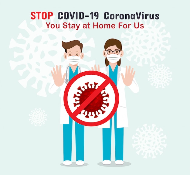 Coronavirus Covid-19, gruppo di medici, resto al lavoro per te, tu stai a casa per noi