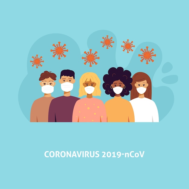 Coronavirus Covid Persone con mascherine