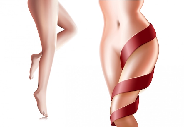 Corpo e gambe sani esili perfetti della giovane donna