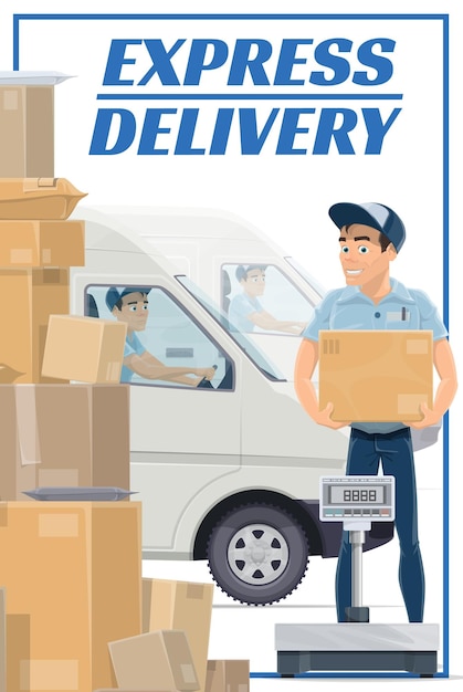 Corriere di consegna espresso logistico postale postale