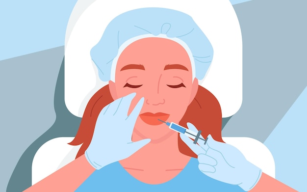 Cosmetologia medicina cosmetologo per la cura della pelle che tiene la procedura di bellezza cutanea dell'ago