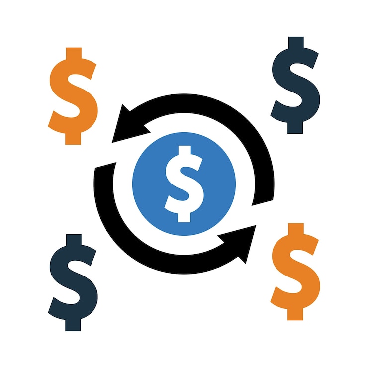 Vettore cost efficient line icon cogwheels gears e dollar efficienza e ottimizzazione line icon