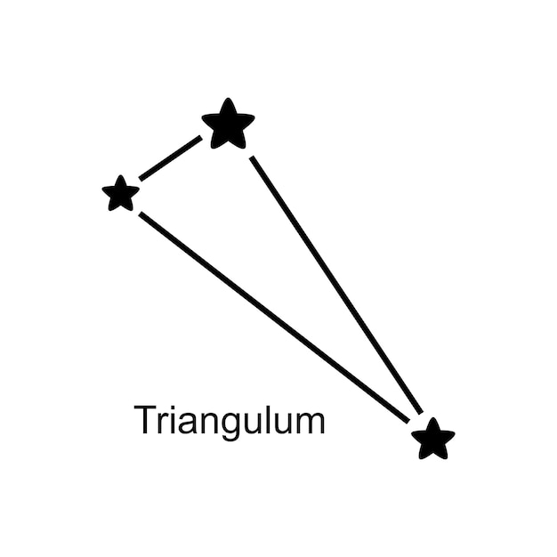 Costellazione Triangolo su sfondo bianco, illustrazione vettoriale