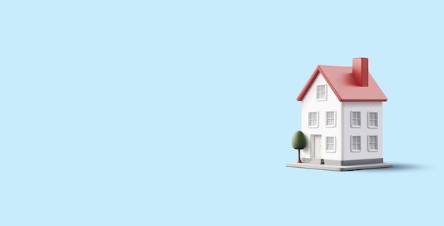 Costruzione 3D di una casa di città a più piani un cottage Costruzione moderna e realistica per una vita confortevole