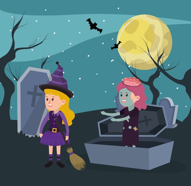 Costume per bambini nella notte di halloween