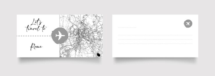 Vettore coupon di viaggio per l'europa italia cartolina di roma illustrazione vettoriale