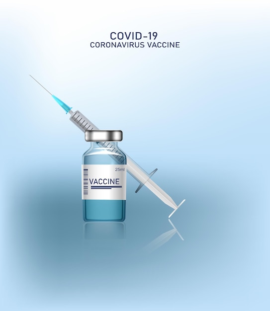 Covid coronavirus concetto fiala di vaccino e siringa icona isolata dell'epidemia di covid pandemico