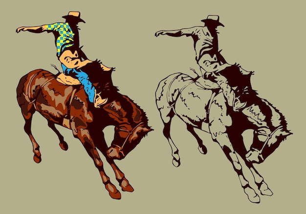cowboy con un cappello a cavallo