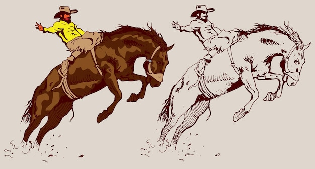 cowboy con un cappello a cavallo