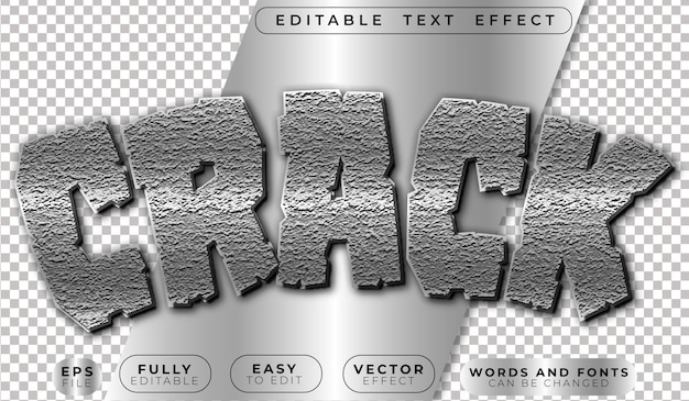 Crack Broken Quake Fracture File di testo vettoriale completamente modificabile