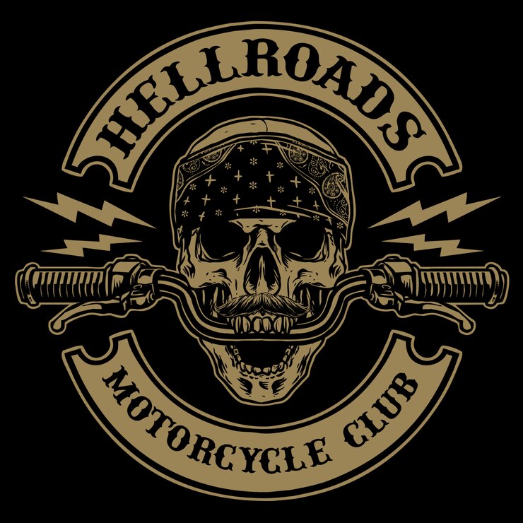 Cranio con manubrio di illustrazione moto