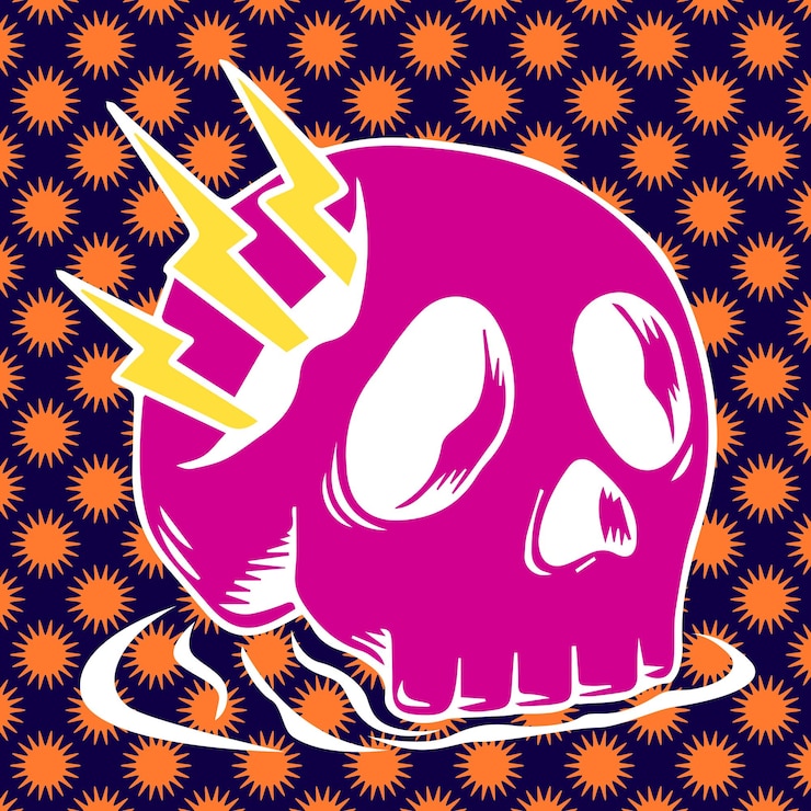 Vettore cranio rosa
