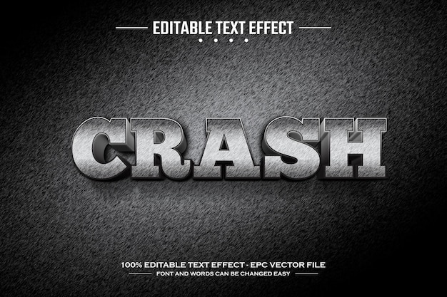 Crash 3D modello di effetto di testo modificabile