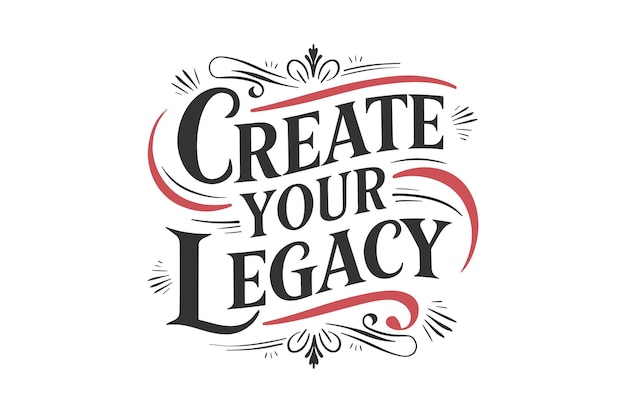 Crea la tua citazione motivazionale legacy per l'illustrazione vettoriale del design di Classic TShirt