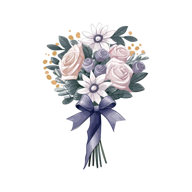 creare un clipart ad acquerello disegnato a mano di un bouquet