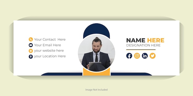 Creative Business Email Signature footer di e-mail o modello di posta piatta Professional Email Signature