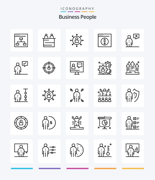 Creative Business People 25 OutLine icon pack Come uomo d'affari uomini d'affari lavoro di squadra lavoro di squadra
