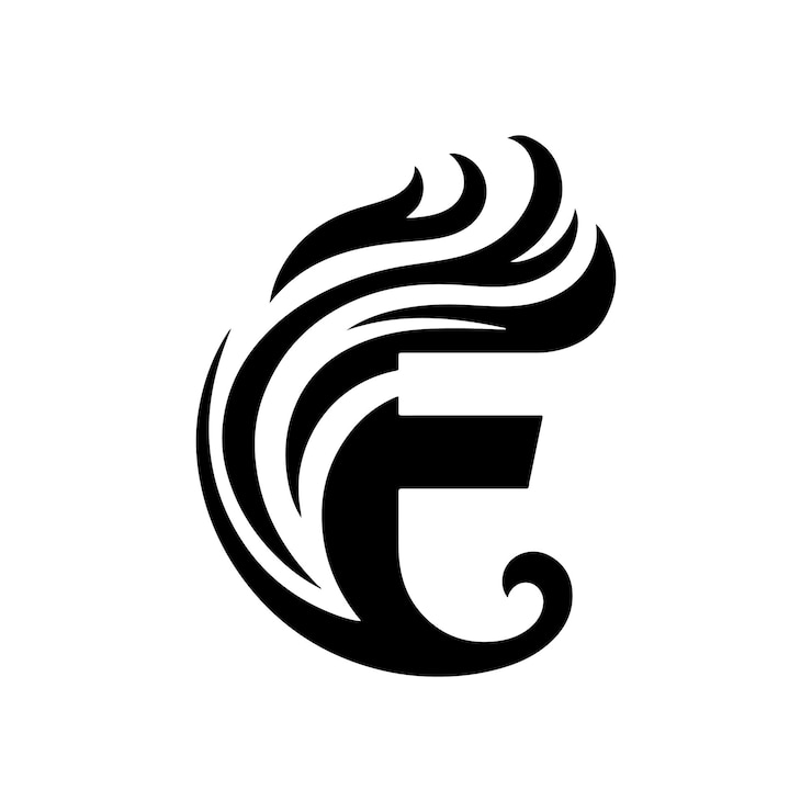 Vettore creative firestyle letter f logo un'icona a silhouette audace perfetta per i marchi innovativi
