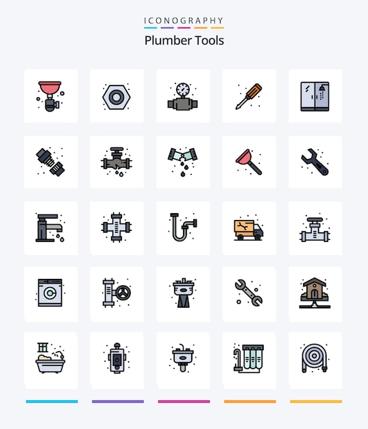 Creative Plumber 25 Line Filled icon pack Come idraulico idraulico idraulico idraulico idraulico