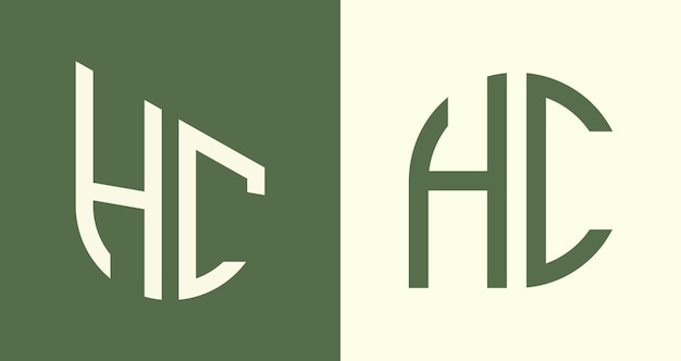 Creative Simple Initial Letters HC Logo Designs Bundle