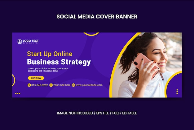 Creative StartUp online Business Strategy social media facebook cover template web banner template corporate banner header business webinar banner