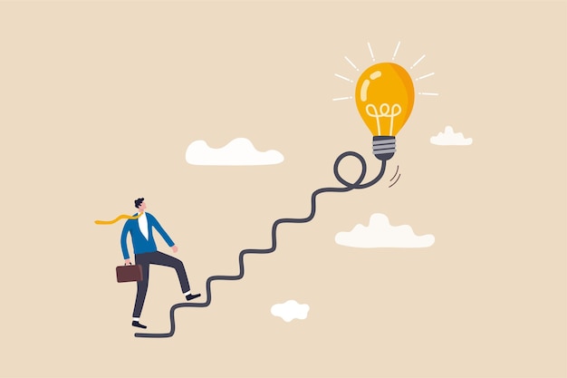 Creatività per idea imprenditoriale, pensiero e brainstorming per nuova idea