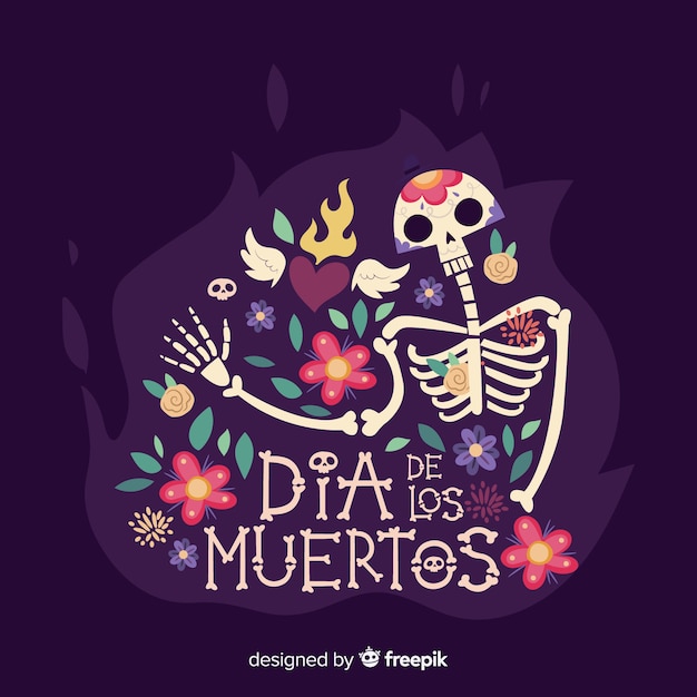 Creativo dia de muertos cranio sullo sfondo