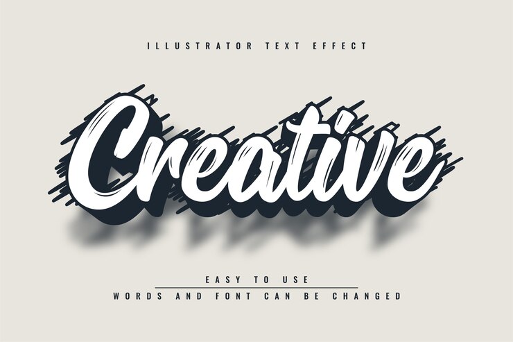 Creativo - effetto di testo modificabile di Illustrator