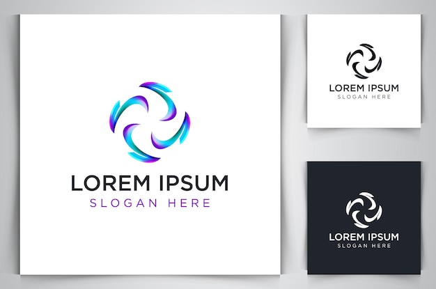 Creativo elica turbolenza concetto Logo Design Template illustrazione vettoriale sfondo isolato