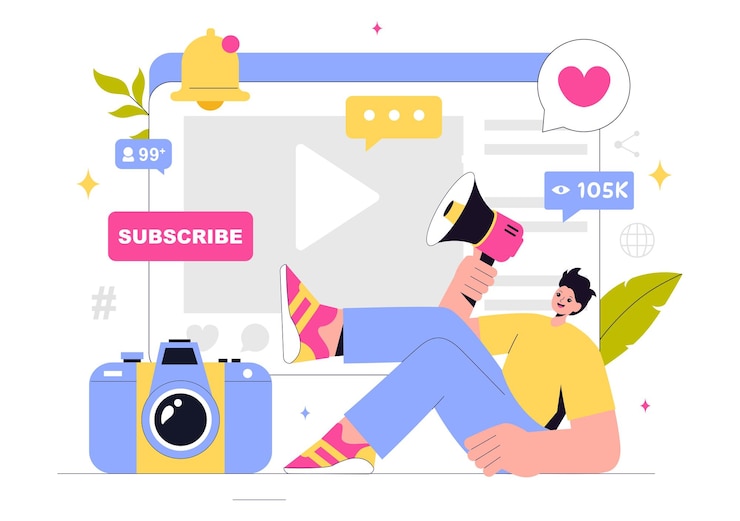 Vettore creazione di illustrazioni vettoriali di contenuti con marketing digitale copywriting social media engagement customizzazione di contenuti e interazione con la comunità