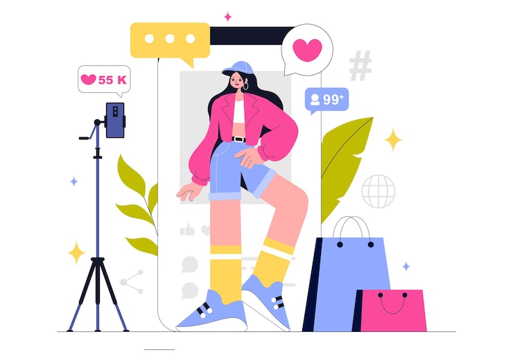 Vettore creazione di illustrazioni vettoriali di contenuti con marketing digitale copywriting social media engagement customizzazione di contenuti e interazione con la comunità
