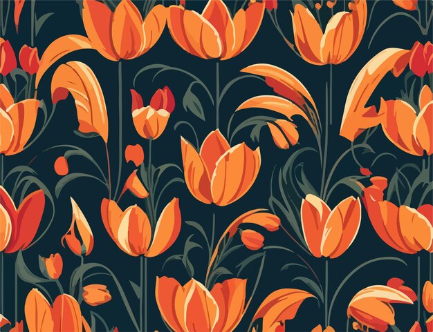 Creazioni 2D piatte vettoriali Eleganza dei fiori dei tulipani