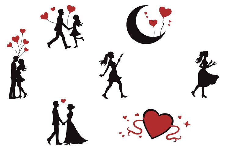 Vettore creazioni di cuore valentino vettore