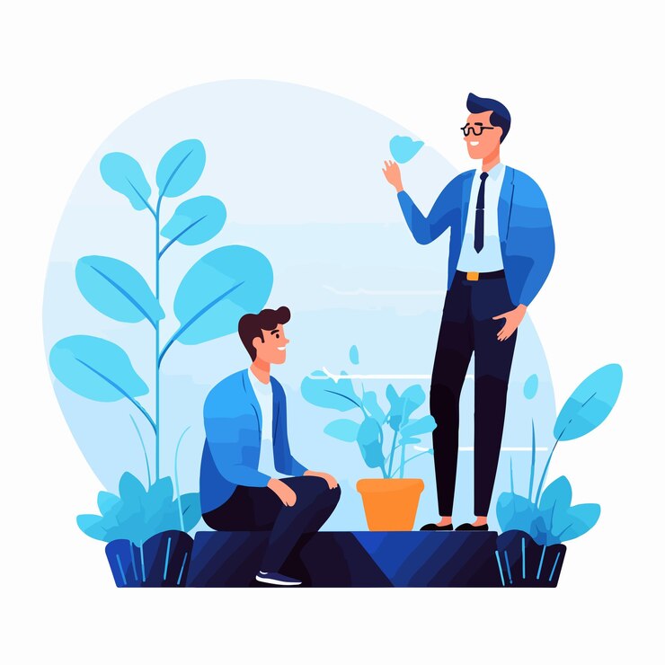 Vettore crescita professionale dei dipendenti attraverso coaching personale e mentoring