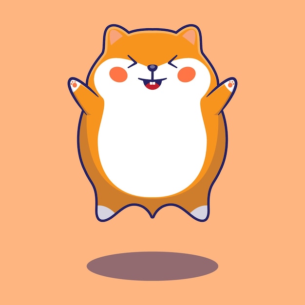 Criceto che salta simpatico cartone animato illustrazione vettoriale animale kawaii