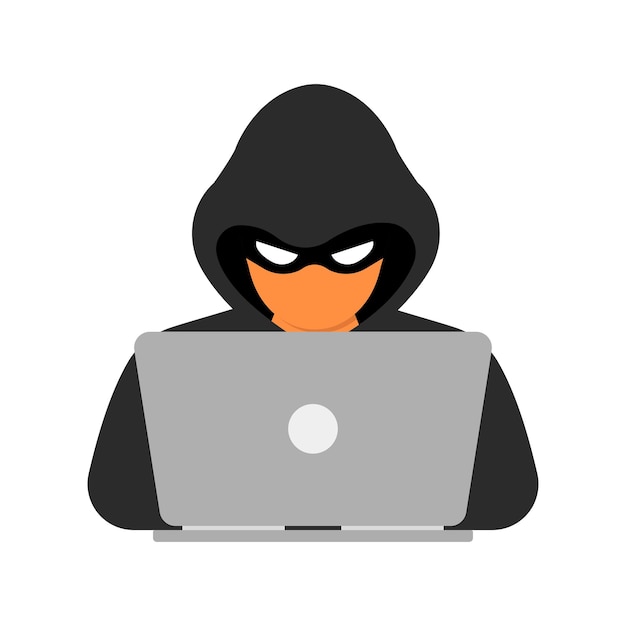 Criminale informatico con vettore portatile