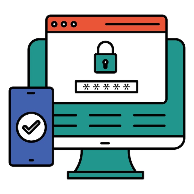 Criptaggio di password Design di icone vettoriale di sicurezza digitale