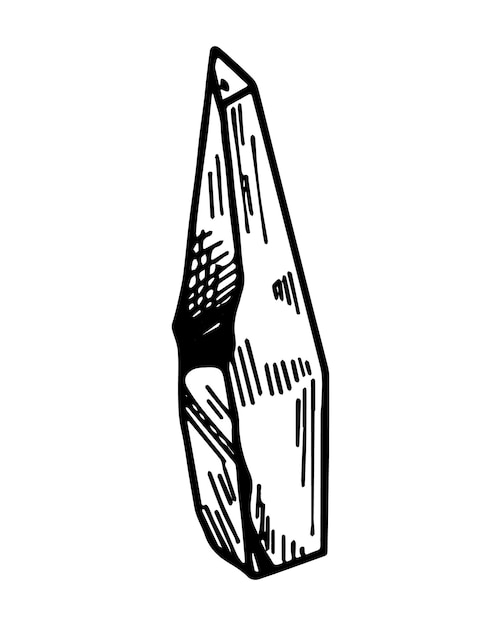 Cristallo isolato su sfondo bianco schizzo disegnato a mano illustrazione vettoriale
