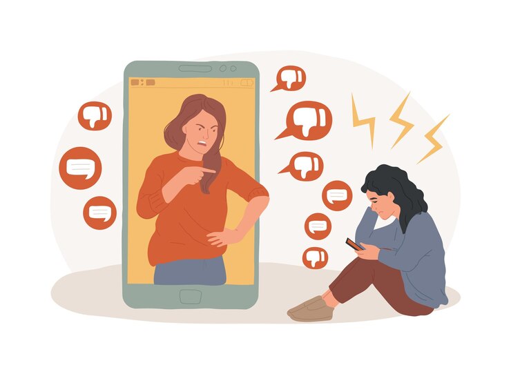 Vettore critica su internet illustrazione vettoriale di concetti isolati
