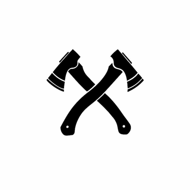 Croce ascia simbolo logo tatuaggio design stencil illustrazione vettoriale
