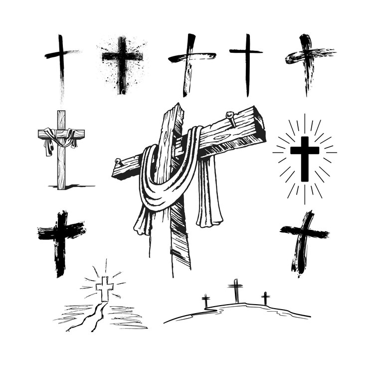 Vettore croce del signore gesù cristo